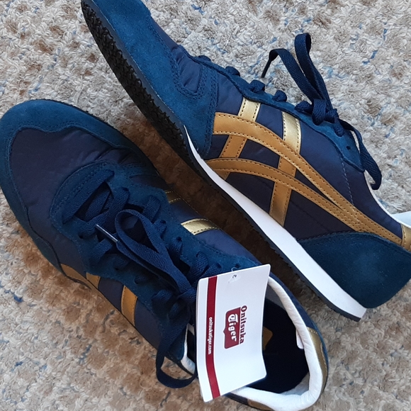 Onitsuka Tiger by Asics Navy and Gold Sneakers - Picture 1 of 10